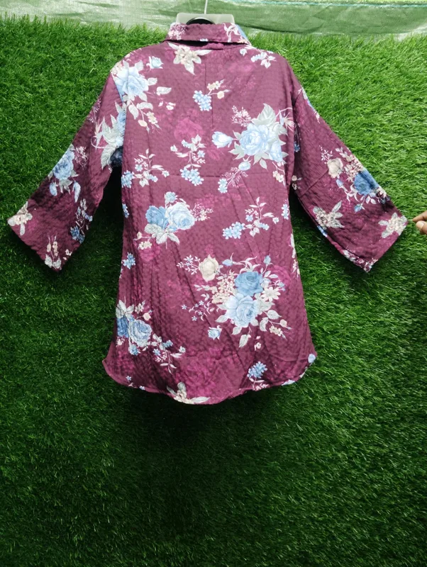 Maroon Floral Shirt Top