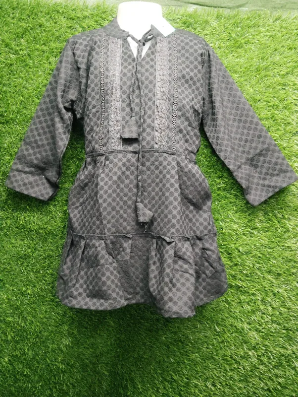 Black Embroidered Peplum Top