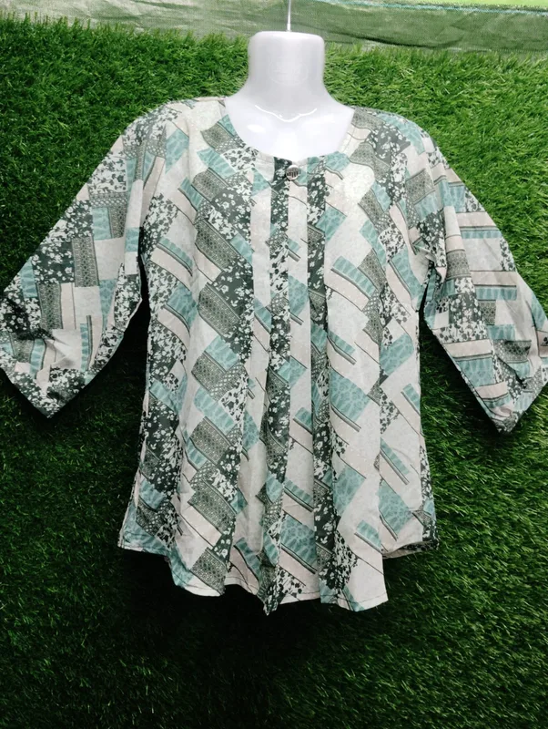 Green Abstract Printed Top