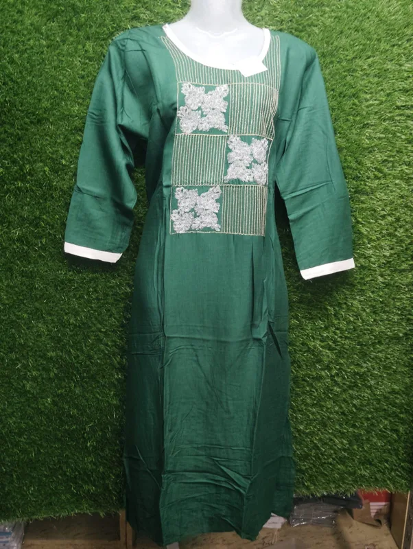 Women's Green Rayon Kurti