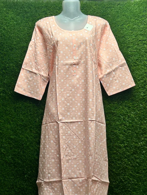 Women's Peach Polka-Dot Rayon Dress