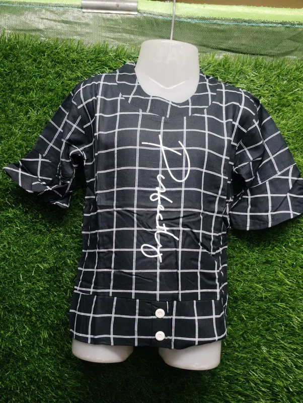 Women's Cotton Plaid Top