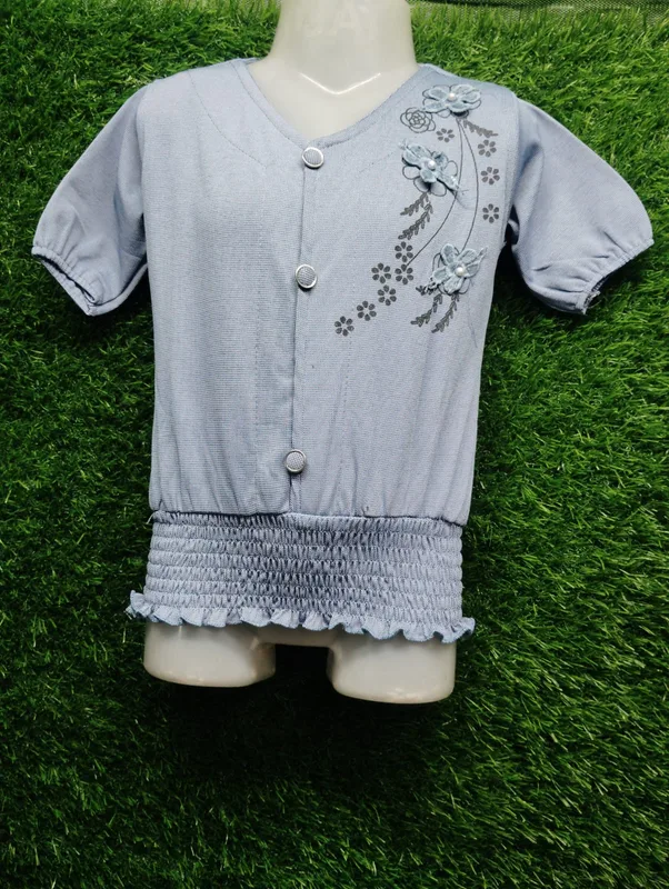 Women's Cotton Peplum Top with Embroidery