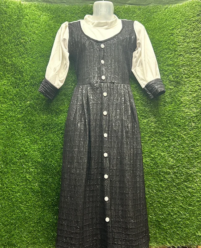 Women’s Black Layered Midi Dress with Inner Top