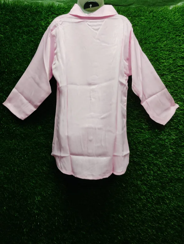 Women's Pink Satin Button-Up Shirt