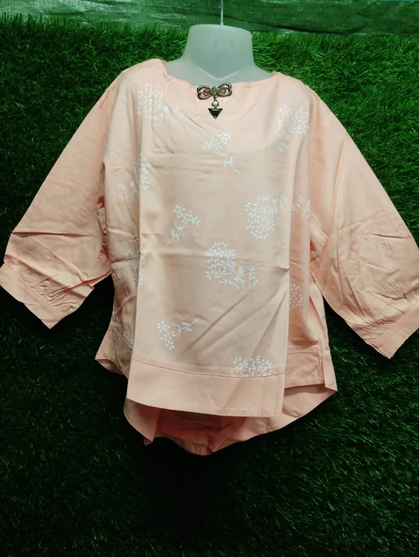 Light Peach Printed Top