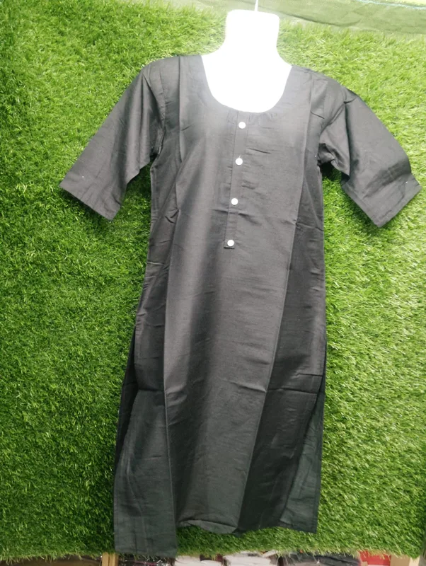 Women's Cotton A-Line Dress with Button Down