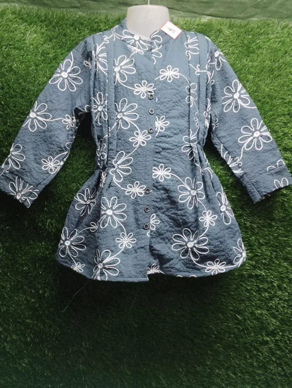 Floral Layered Frock Top Blue