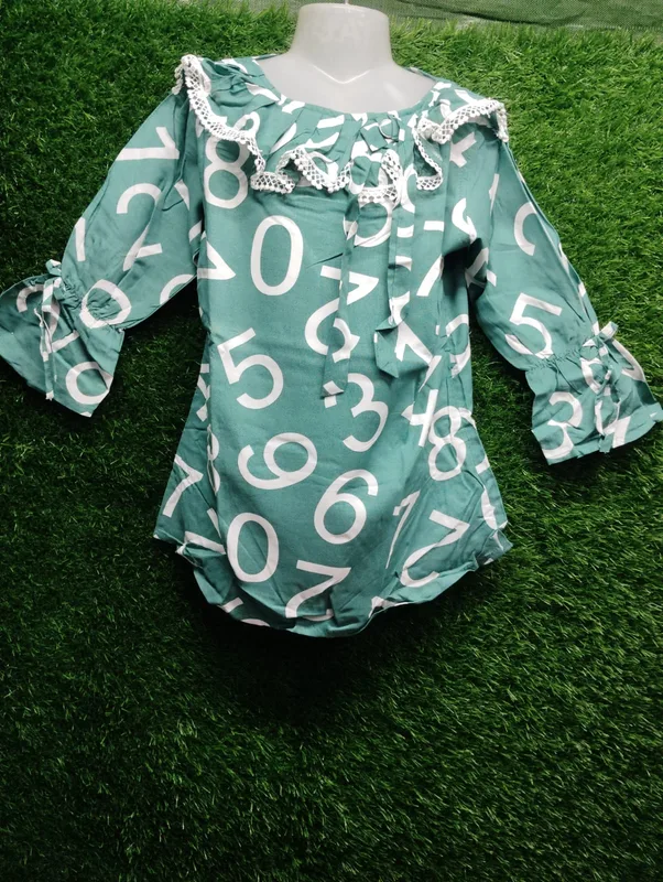 Green Numeric Printed Top